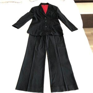 Laundry Black Pinstripe Pant Suit Set, Size 8